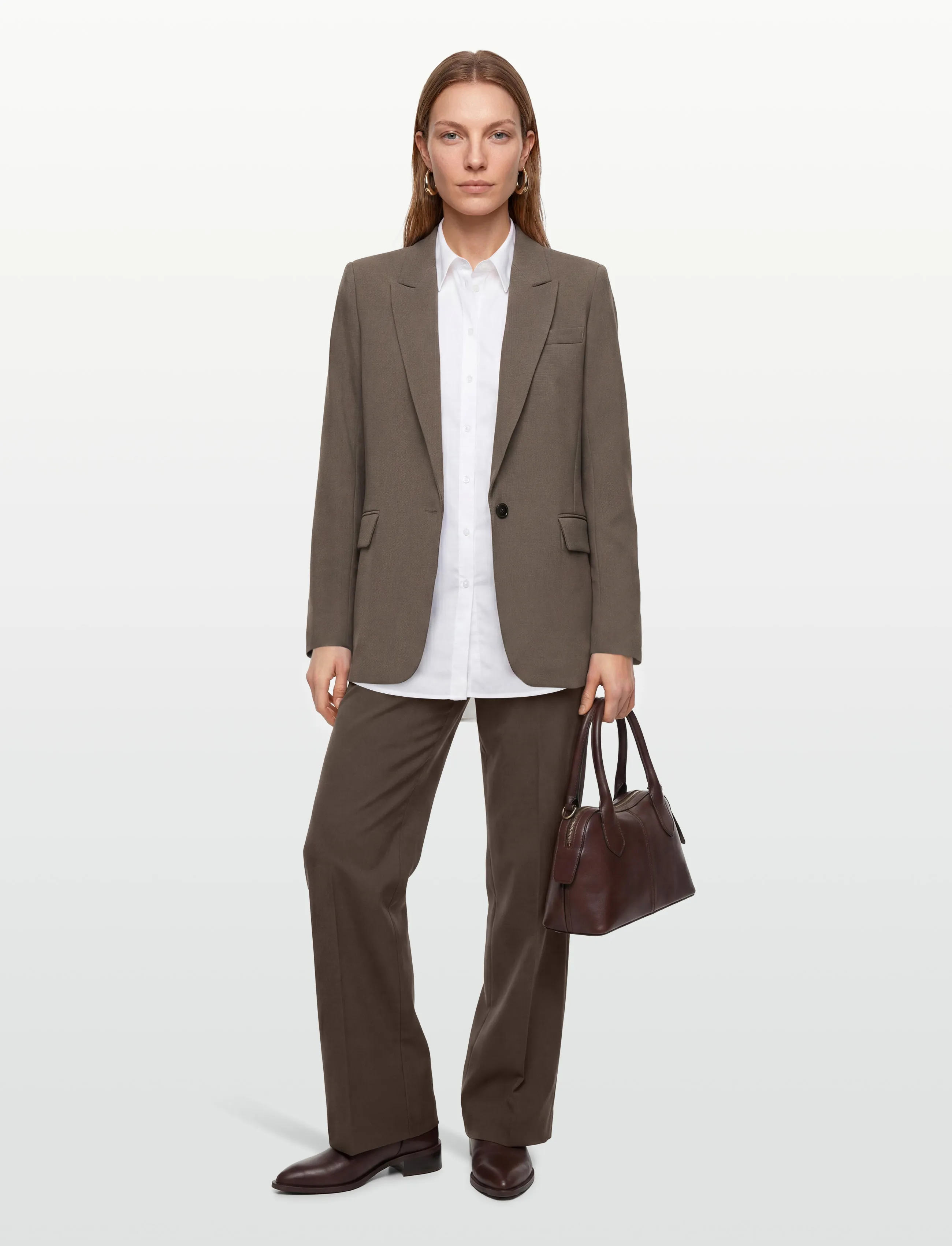 Bruuns Bazaar Cindysusbbfrida Blazer, 42, Khaki green, Blazere > Enkeltradede Blazere, Dame