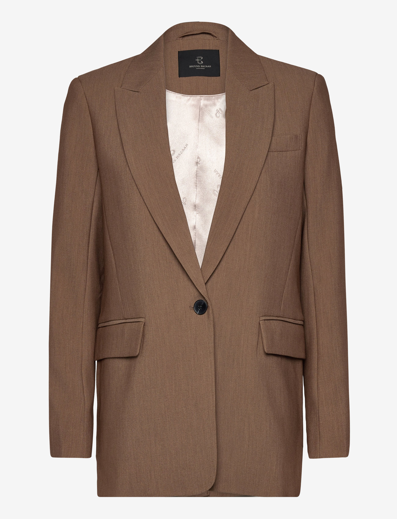 Bruuns Bazaar - CindySusBBFrida blazer - enkeltradede blazere - shitake melange - 1