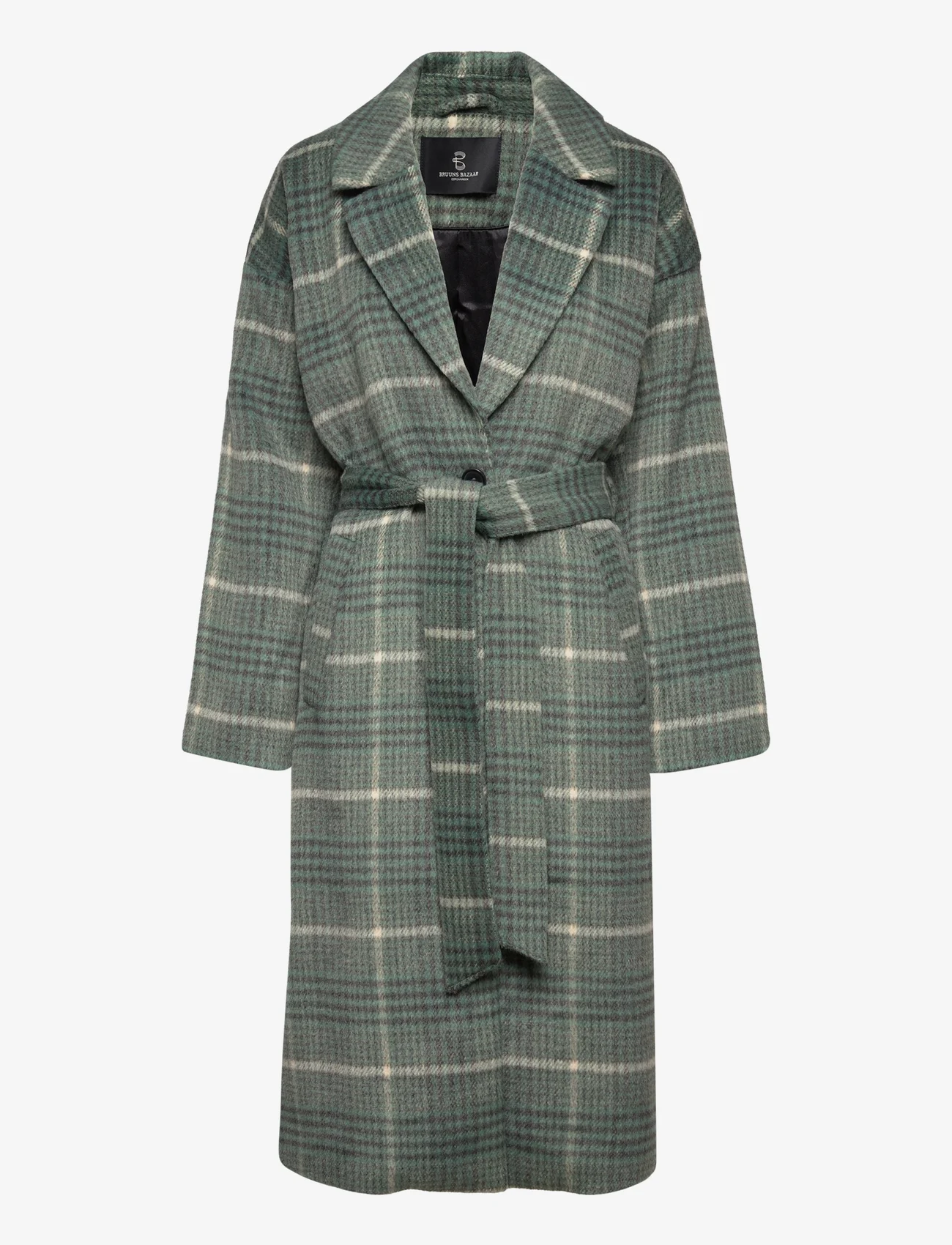 Bruuns Bazaar - Noisette Jezze coat - winter coats - green check - 0