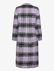 Bruuns Bazaar - Gallica Alanna coat - pitkät talvitakit - purple check - 1
