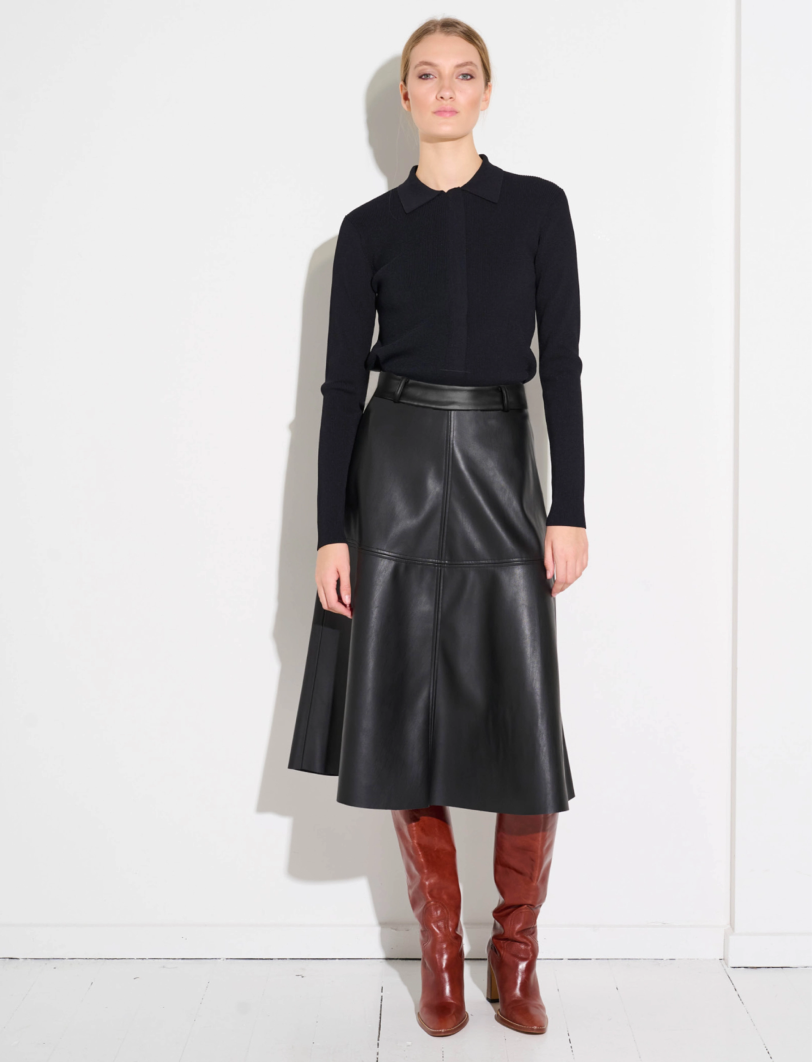Bruuns Bazaar VeganiBBImma skirt - Midiseelikud - BLACK / black