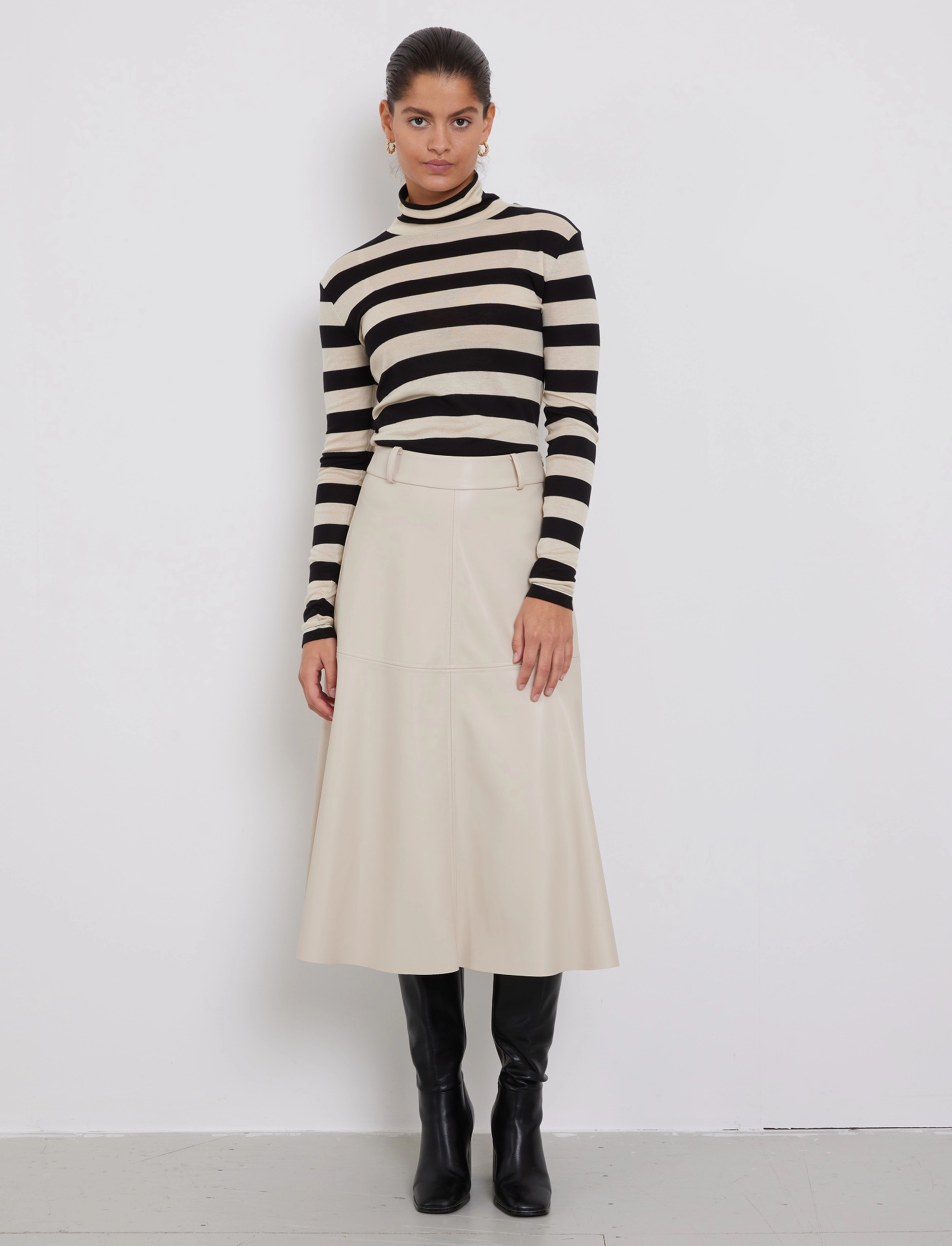 Bruuns Bazaar VeganiBBImma skirt - Midi-Röcke - CHATEAU GREY / cream