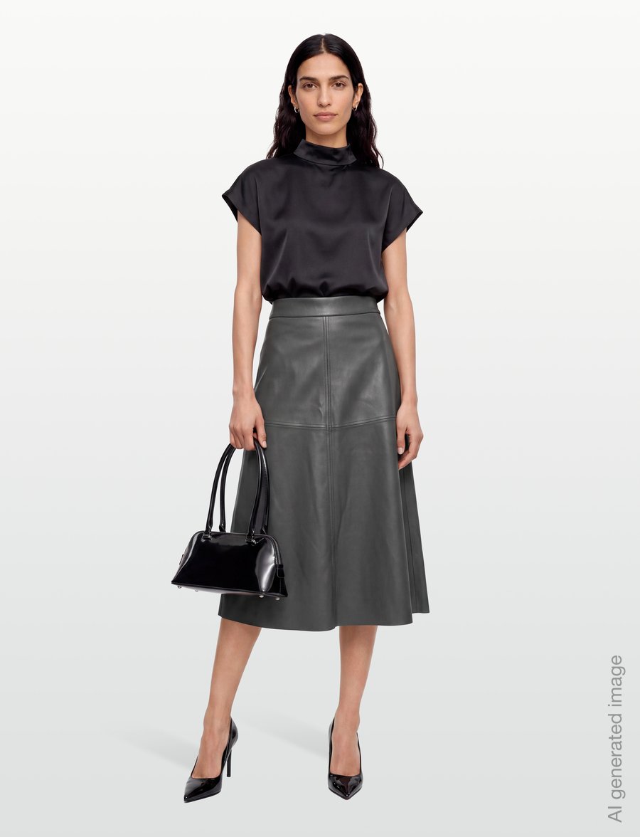 Bruuns Bazaar - VeganiBBImma skirt - midi kjolar - dark grey - 0