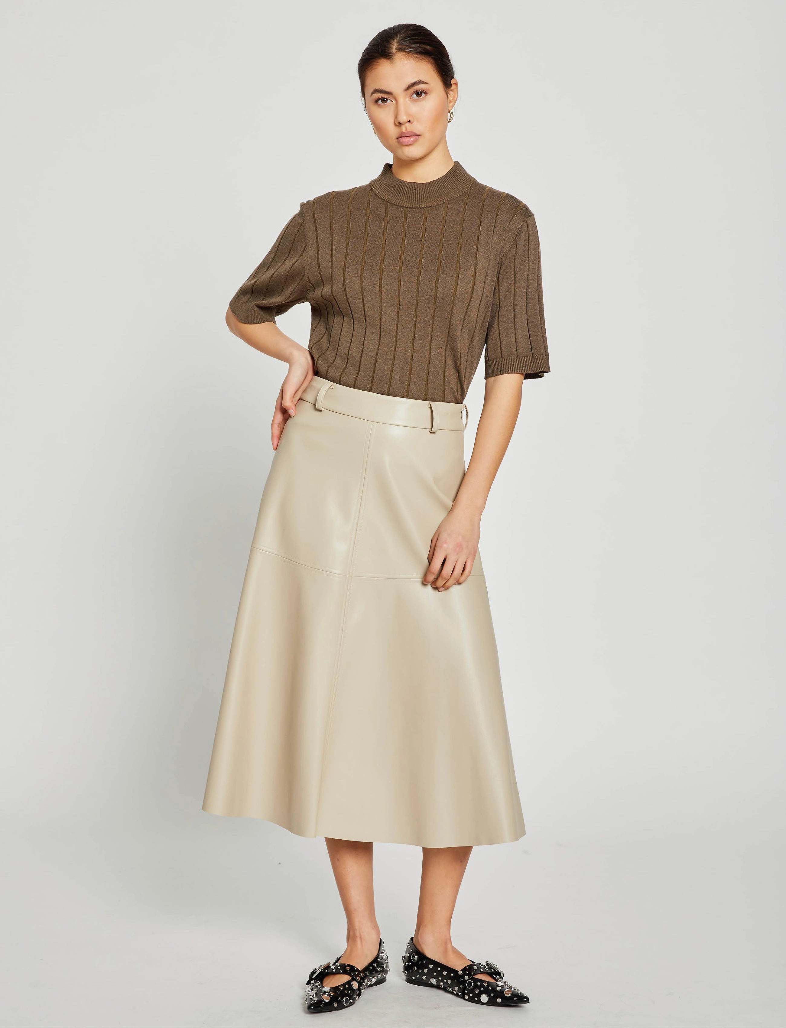 Bruuns Bazaar VeganiBBImma skirt - Kjolar - SILVER CLOUD / beige