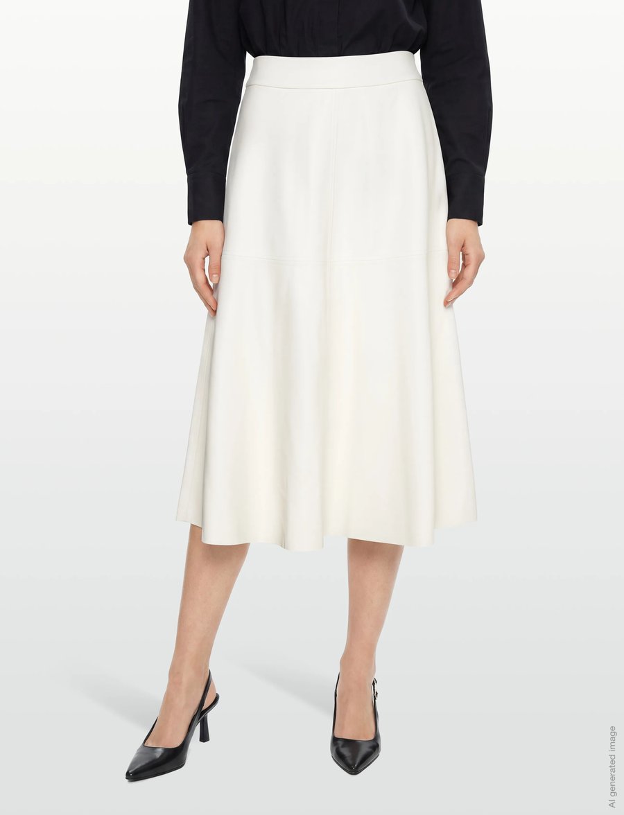 Bruuns Bazaar - VeganiBBImma skirt - midiseelikud - snow white - 3