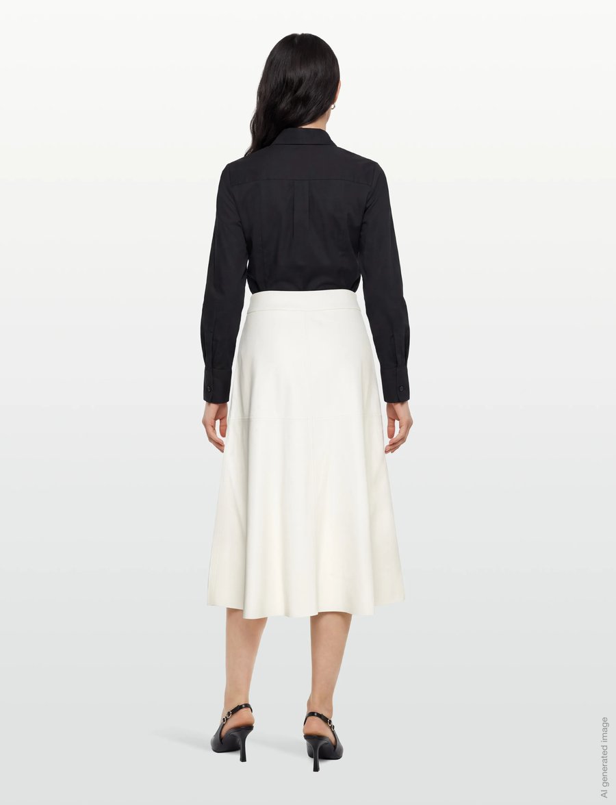 Bruuns Bazaar - VeganiBBImma skirt - midiseelikud - snow white - 4