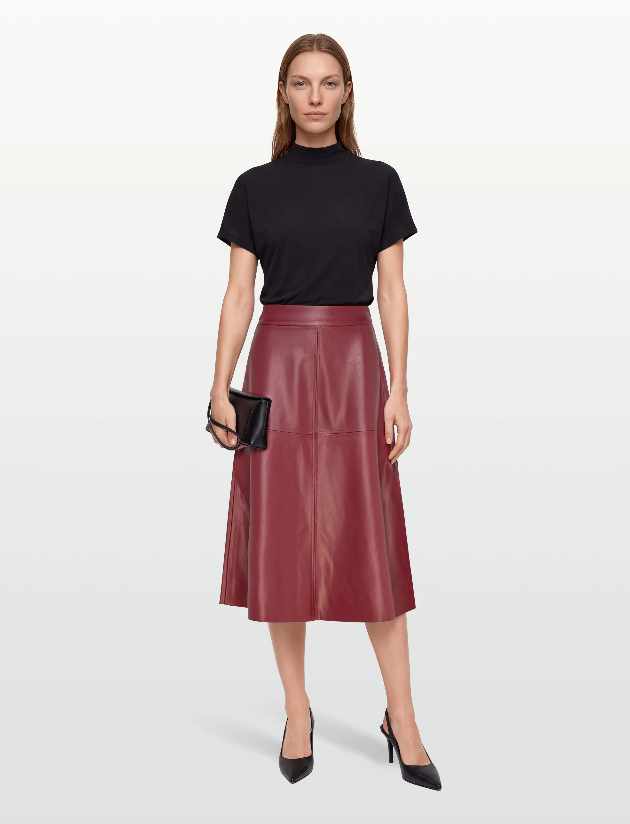 Bruuns Bazaar - VeganiBBImma skirt - midiseelikud - syrah - 0