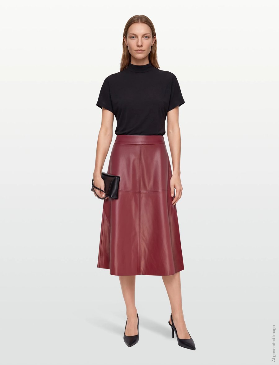 Bruuns Bazaar - VeganiBBImma skirt - midiseelikud - syrah - 0