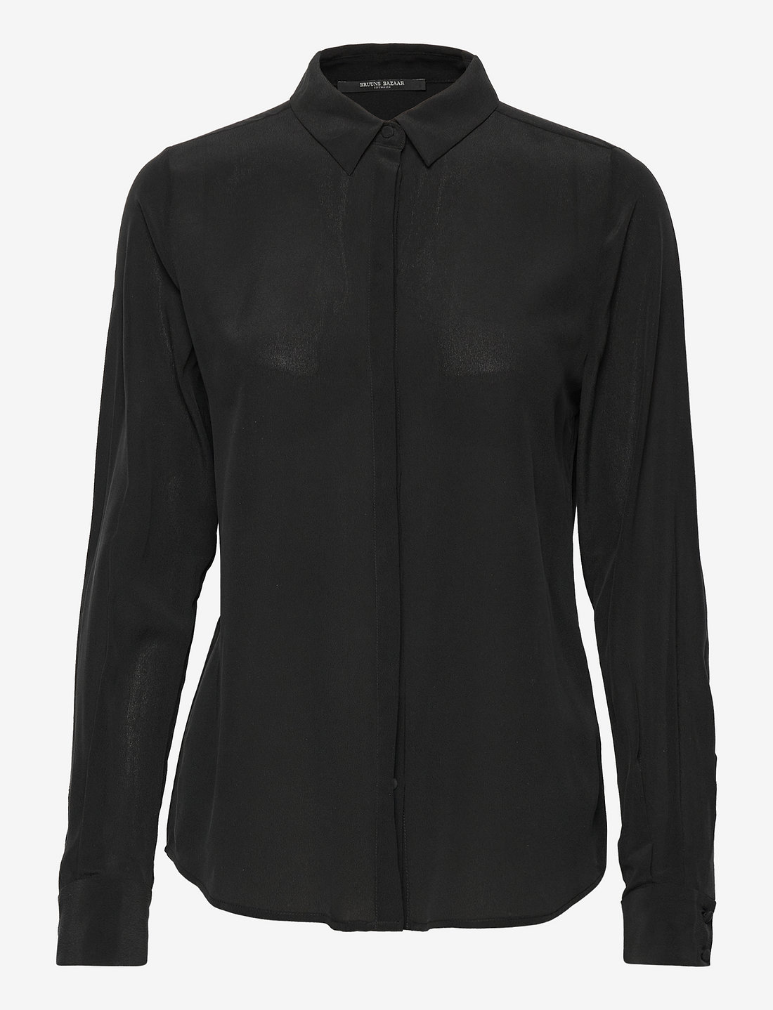 Bruuns Bazaar - LillieBBCorinna silkshirt - långärmade skjortor - black - 0