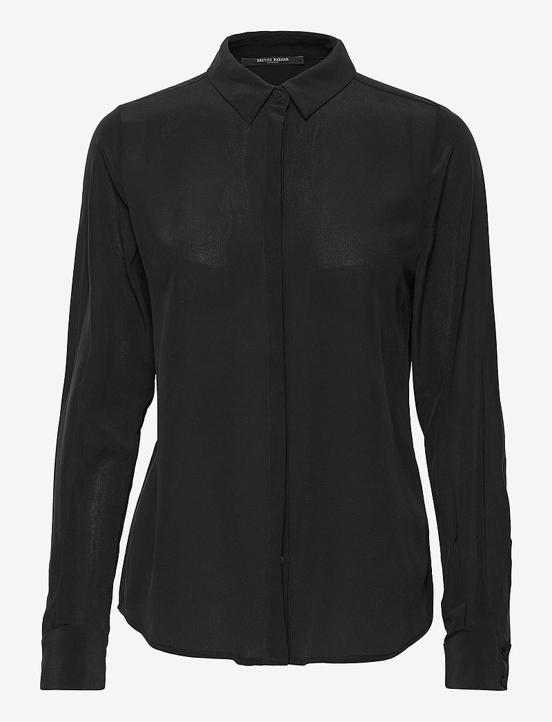 Bruuns Bazaar - LillieBBCorinna silkshirt - langärmlige hemden - black - 0