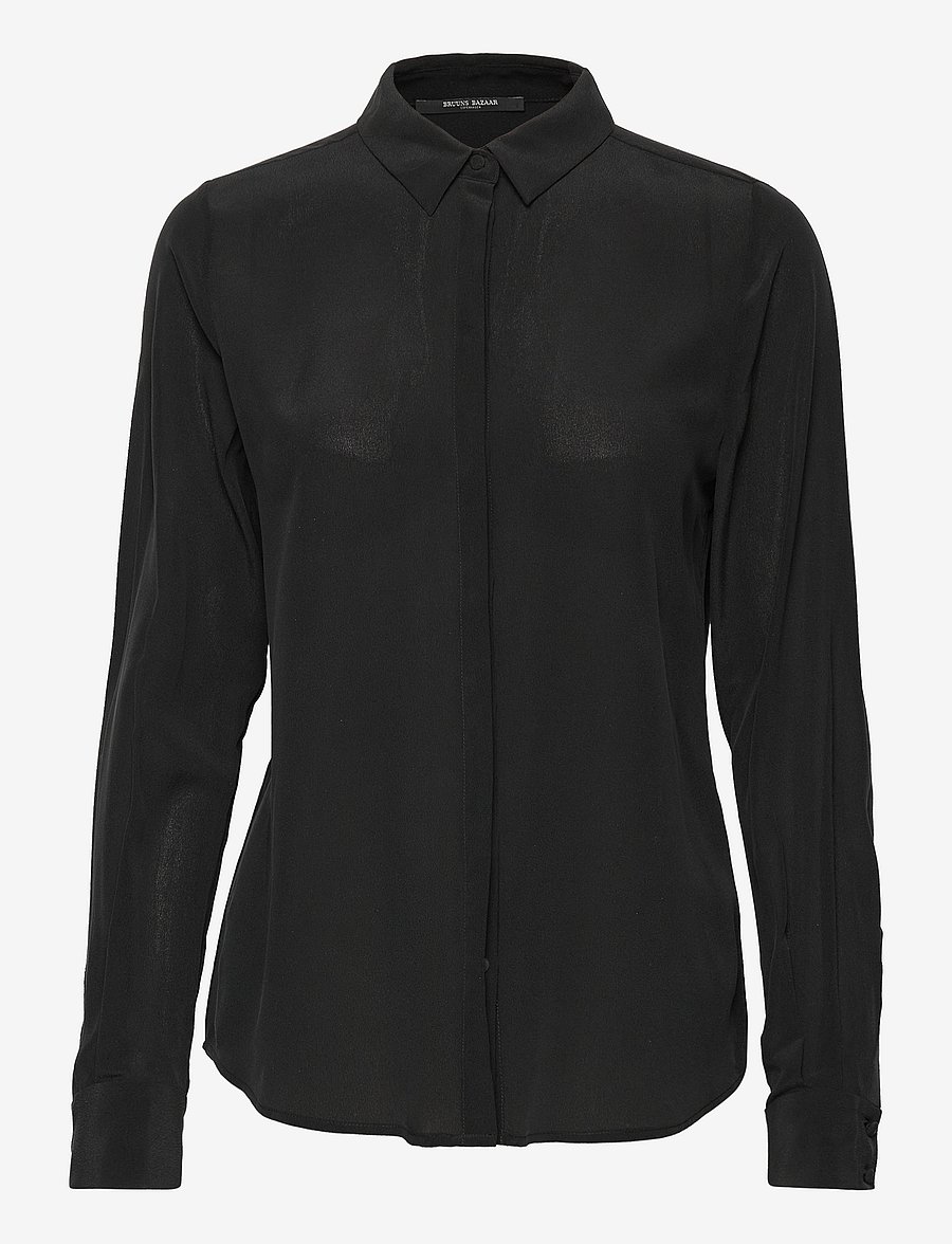 Bruuns Bazaar - Lillie Corinna shirt - långärmade skjortor - black - 0