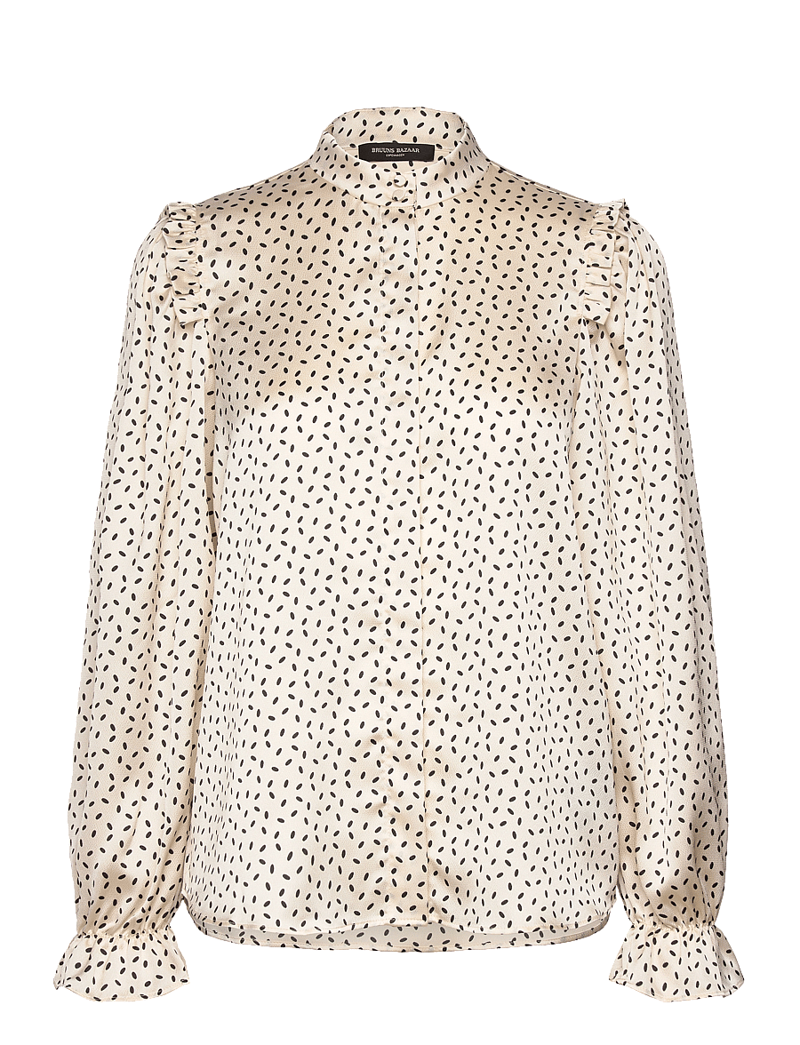Bruuns Bazaar - AcaciaBBFria shirt - cream/black dot print - 1