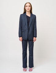 Bruuns Bazaar - Bluestar Linora pants - kostymbyxor - blue pinstripe - 2
