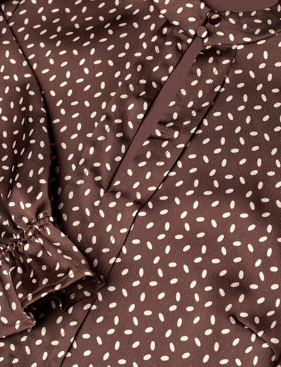 Bruuns Bazaar - AcaciaBBClarena dress - brown/cream dot print - 3