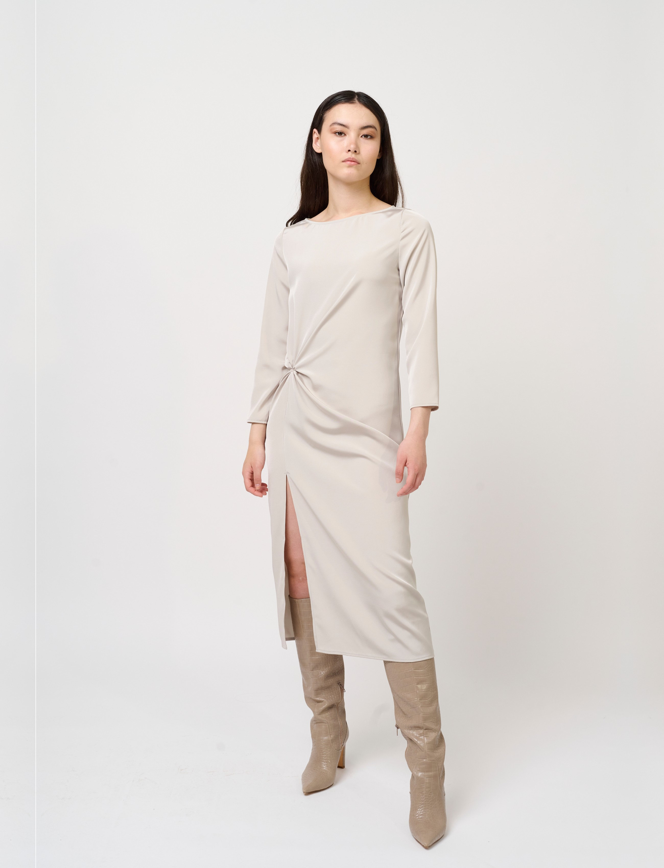 Bruuns Bazaar Ratum Laura dress - Kjoler - CHATEAU GREY / grey