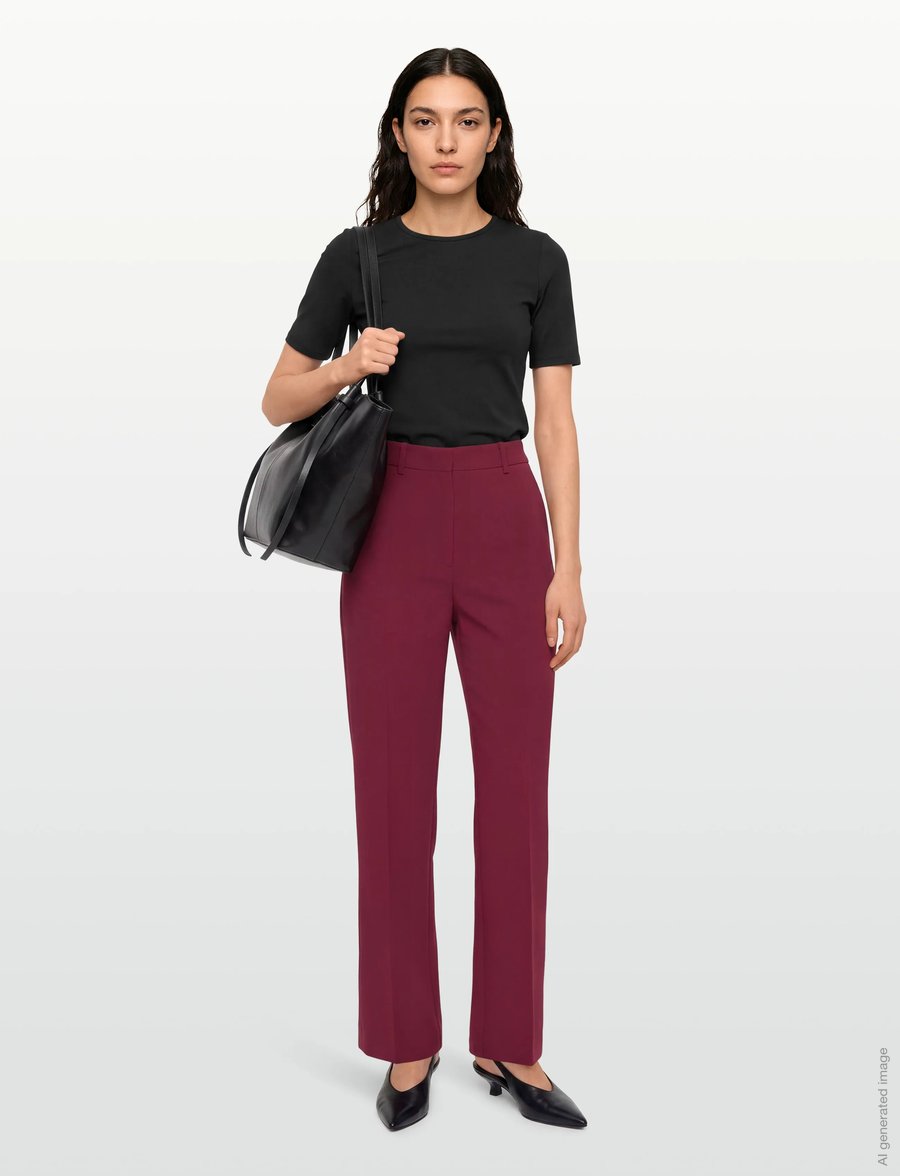 Bruuns Bazaar - BrassicaBBEleza pants - pidulikud püksid - burgundy - 0