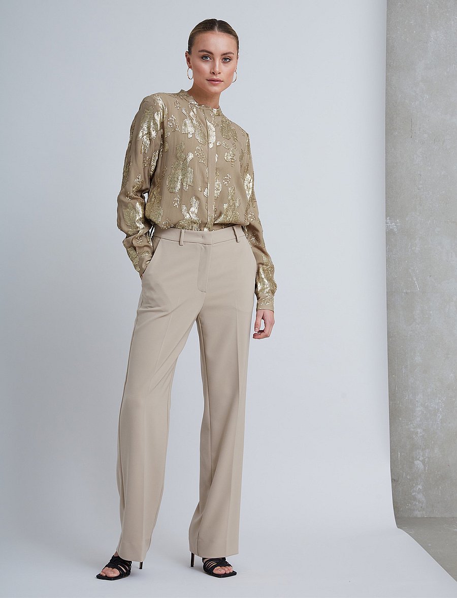 Bruuns Bazaar - BrassicaBBEleza pants - dalykinio stiliaus kelnės - silver mink - 0