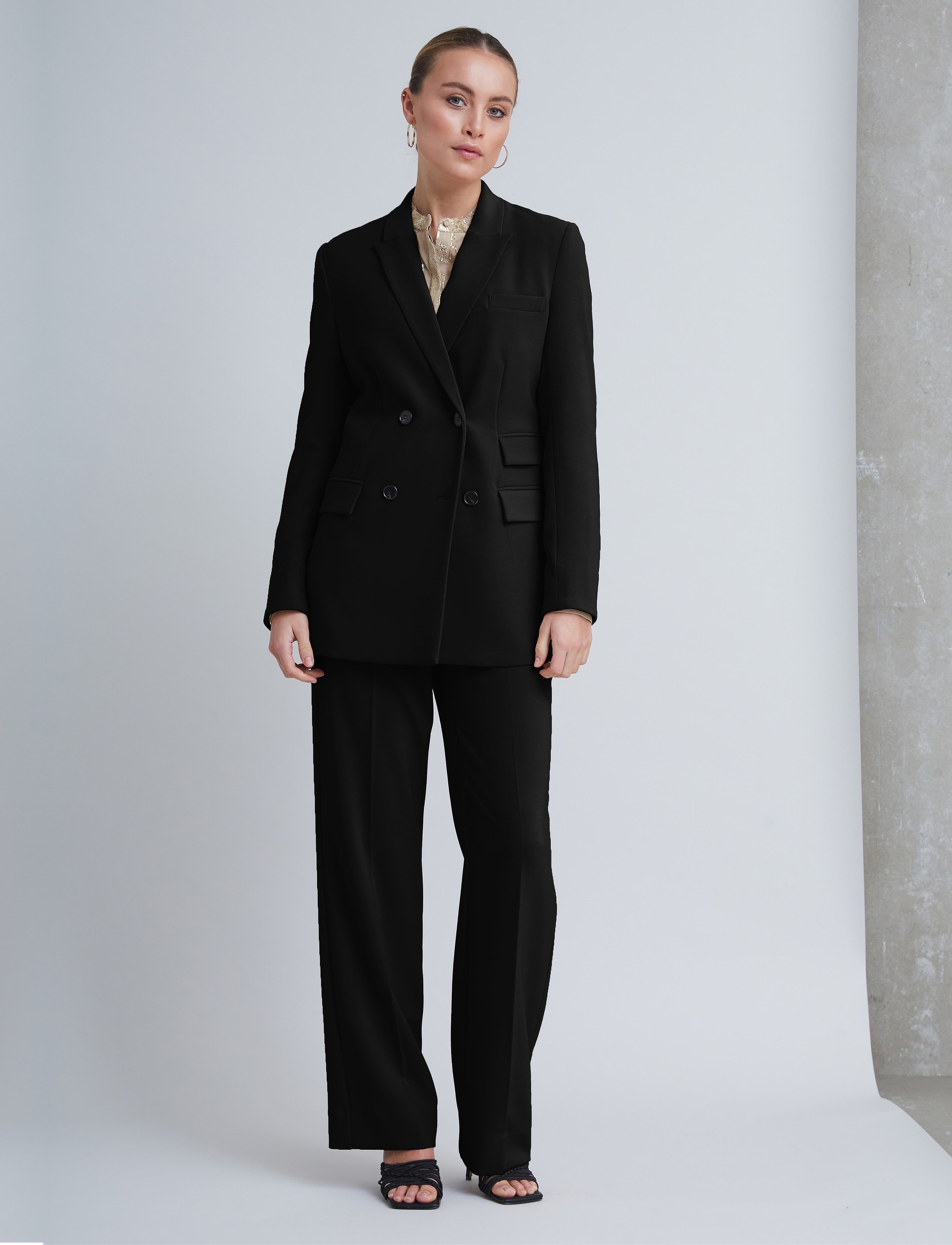 Bruuns Bazaar Brassicabblinda Blazer, 38, Black, Blazere > Dobbeltradede Blazere, Dame