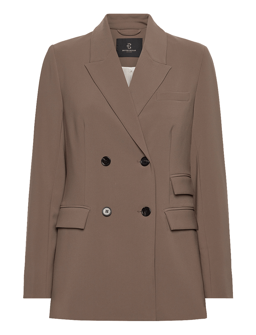 Bruuns Bazaar - BrassicaBBLinda blazer - dobbeltradede blazere - shitake - 0