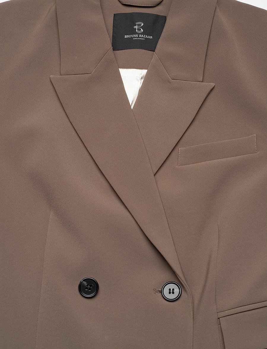 Bruuns Bazaar - BrassicaBBLinda blazer - dobbeltradede blazere - shitake - 2