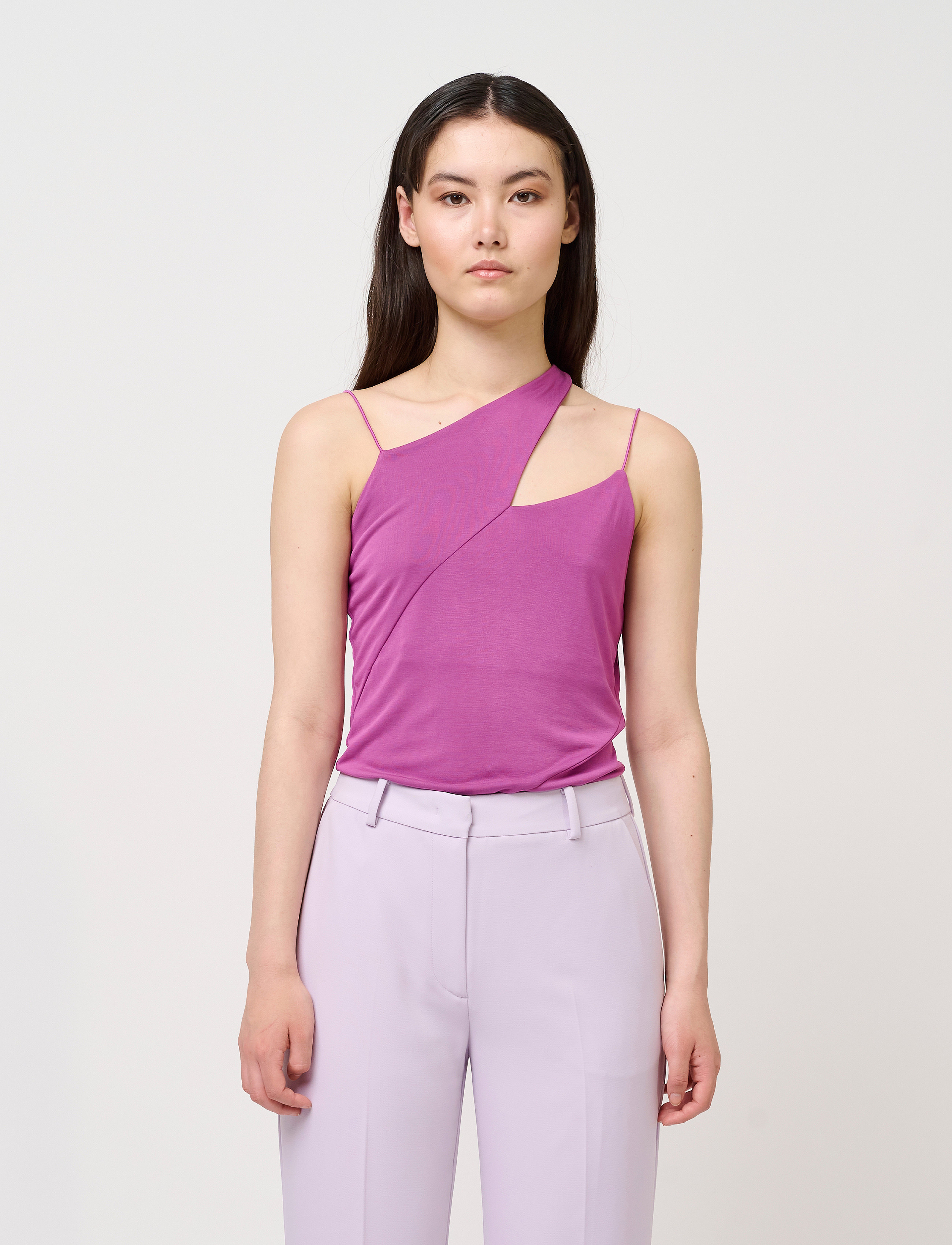 Bruuns Bazaar Campanula Adriana Top, Kvinder, Asymmetrisk Camisole Top, Lila, Str: XS