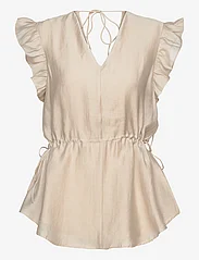 Bruuns Bazaar - Zaria Gisla blouse - kortermede bluser - bleached sand - 0