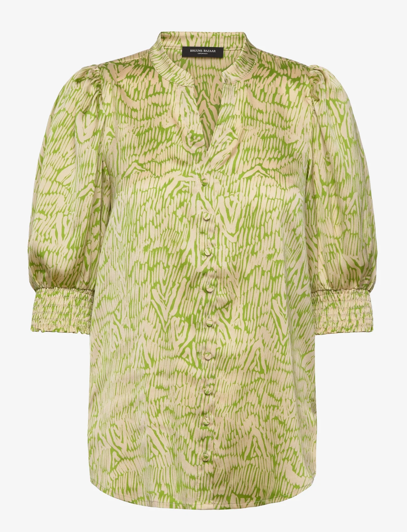 Bruuns Bazaar - AcaciaBBLicys shirt - kurzämlige blusen - moss green print - 0