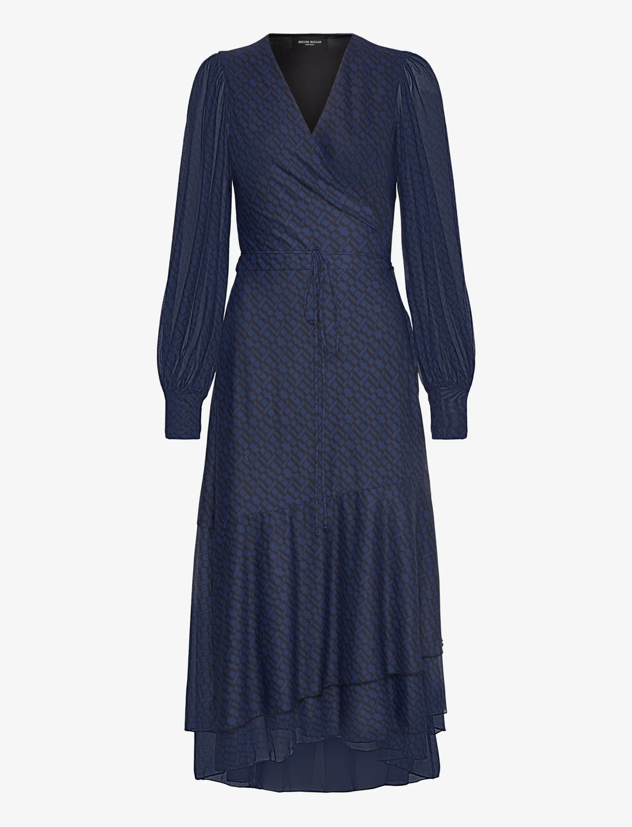 Bruuns Bazaar - PhloxBBNora dress - slå-om-kjoler - blue logo print - 0