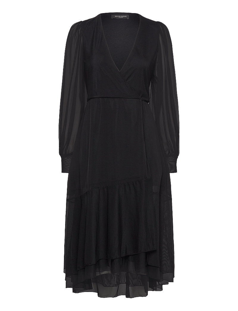 Bruuns Bazaar - PhloxBBNora dress - omlottklänningar - solid black - 0