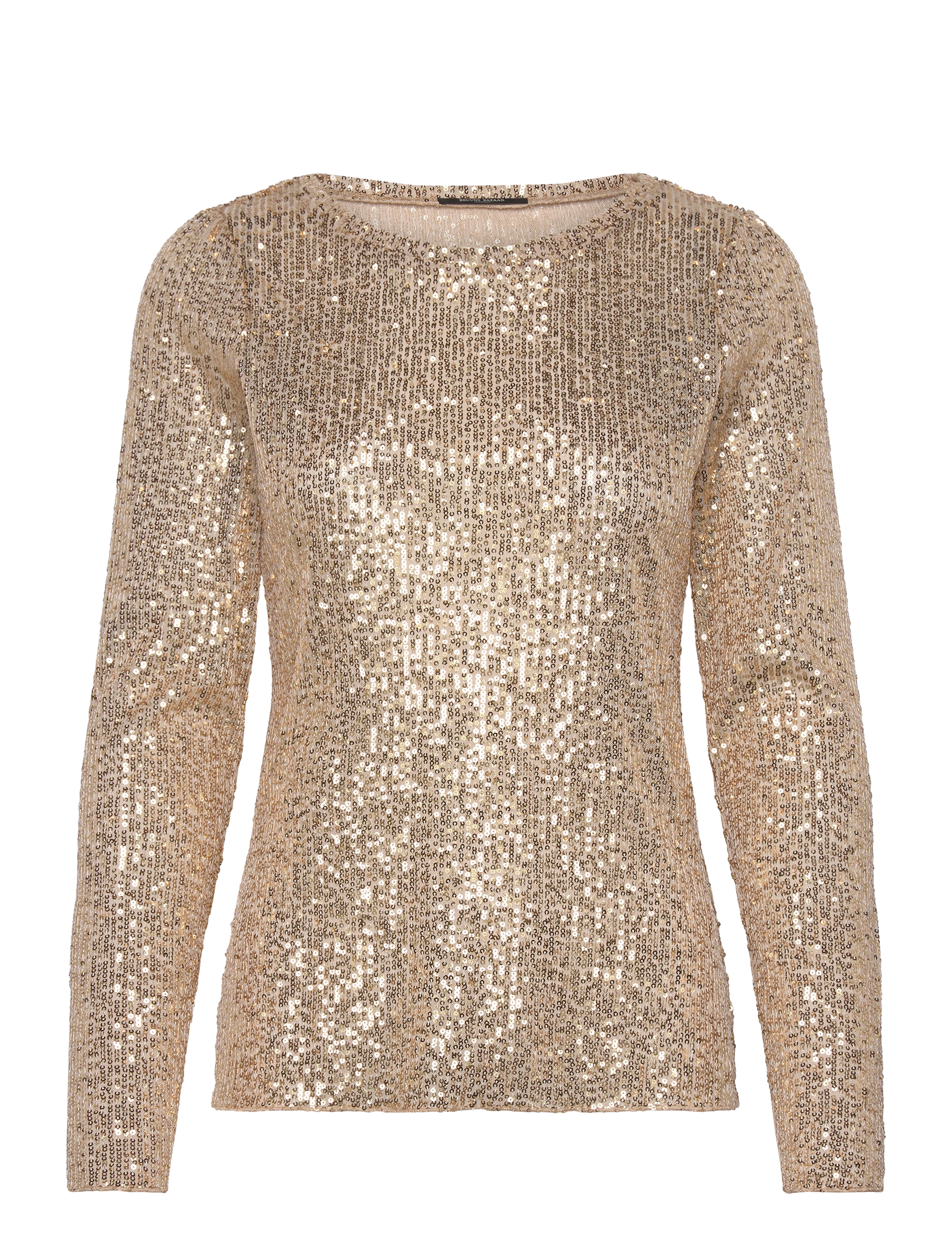 BRUUNS BAZAAR Jewelbb Ls O-Neck Bluse Gold - L - Damen