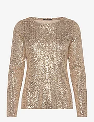 Bruuns Bazaar - JewelBB LS O-neck blouse - långärmade blusar - gold - 0