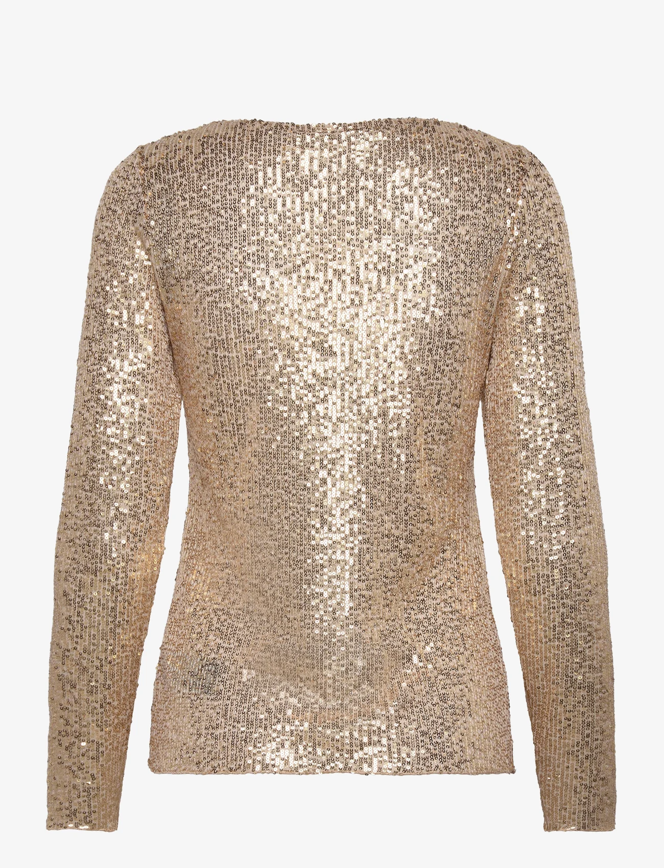 Bruuns Bazaar - JewelBB LS O-neck blouse - long-sleeved blouses - gold - 1