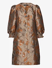 Bruuns Bazaar - WhirlingBBAmaru dress - festkläder till outletpriser - brown flower - 0