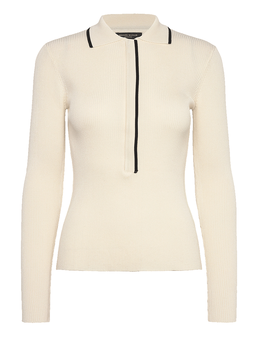 Bruuns Bazaar - RiversBBJohania knit blouse - striktrøjer - snow white - 1