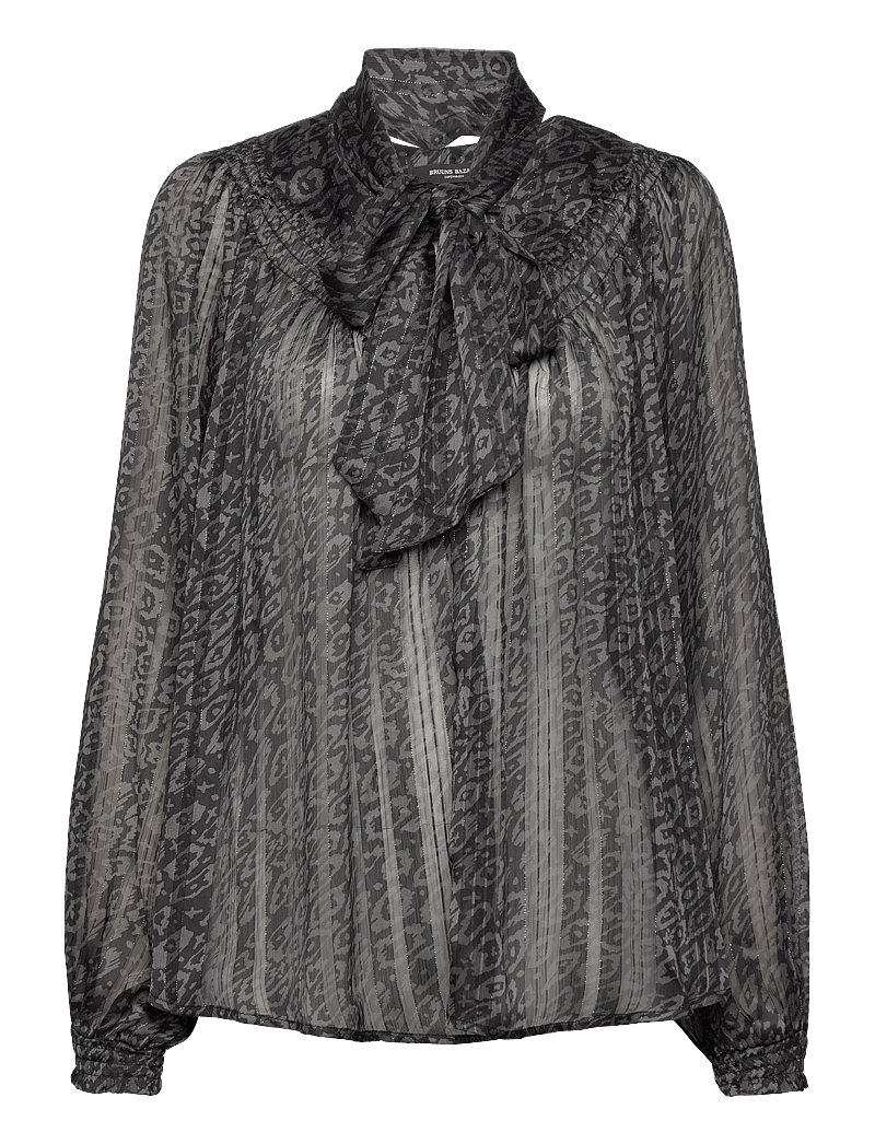 Bruuns Bazaar - MapleBBAlinah blouse - langärmlige blusen - black print - 1
