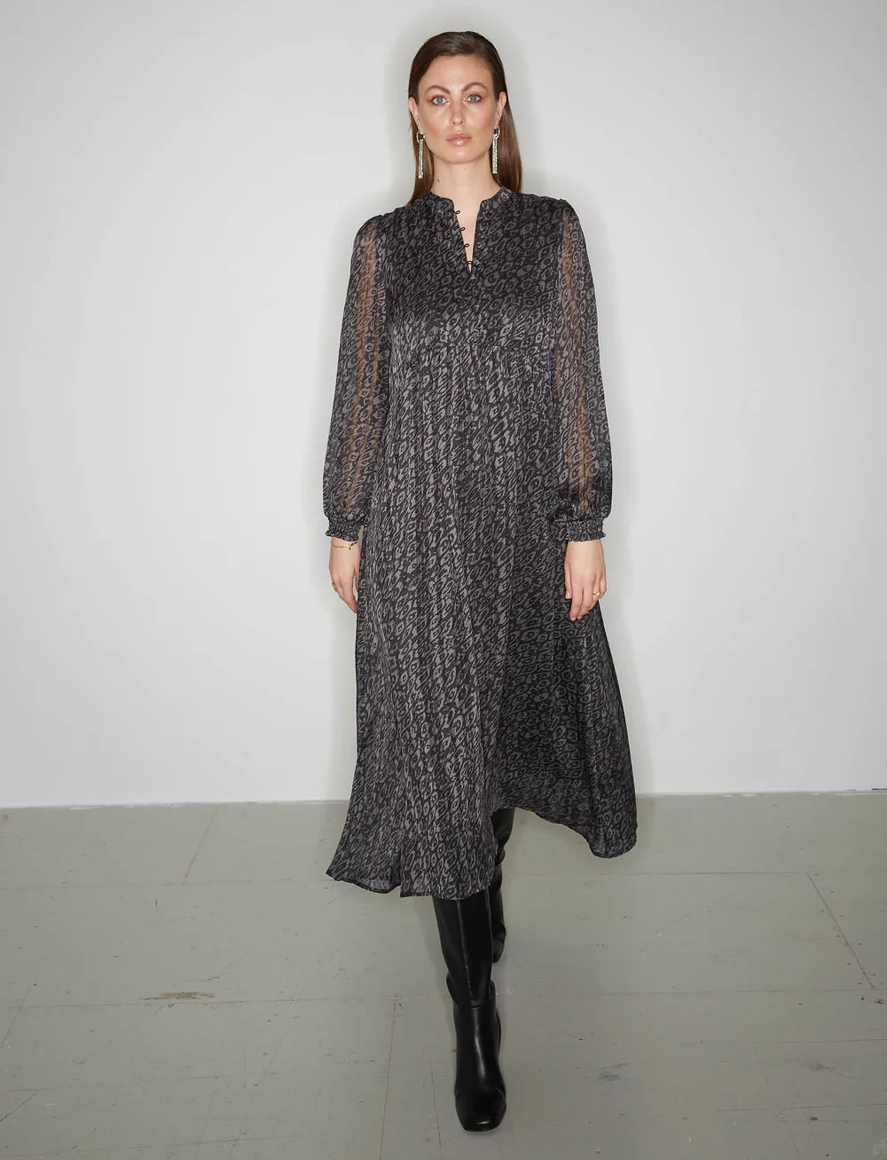 Bruuns Bazaar - MapleBBAnyala dress - midimekot - black  print - 0