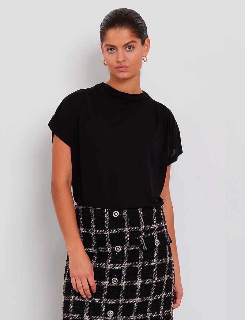 Bruuns Bazaar - KatkaBBGinna blouse - kurzämlige blusen - black - 0