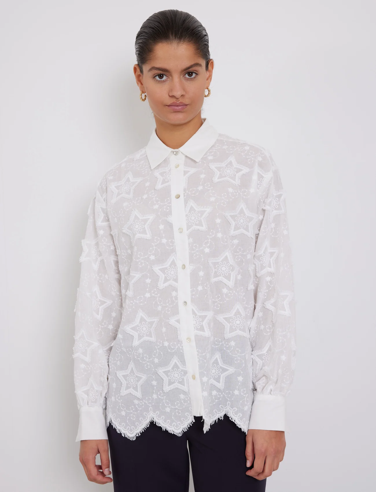 Bruuns Bazaar - CoconutBBFelina shirt - långärmade skjortor - white - 0