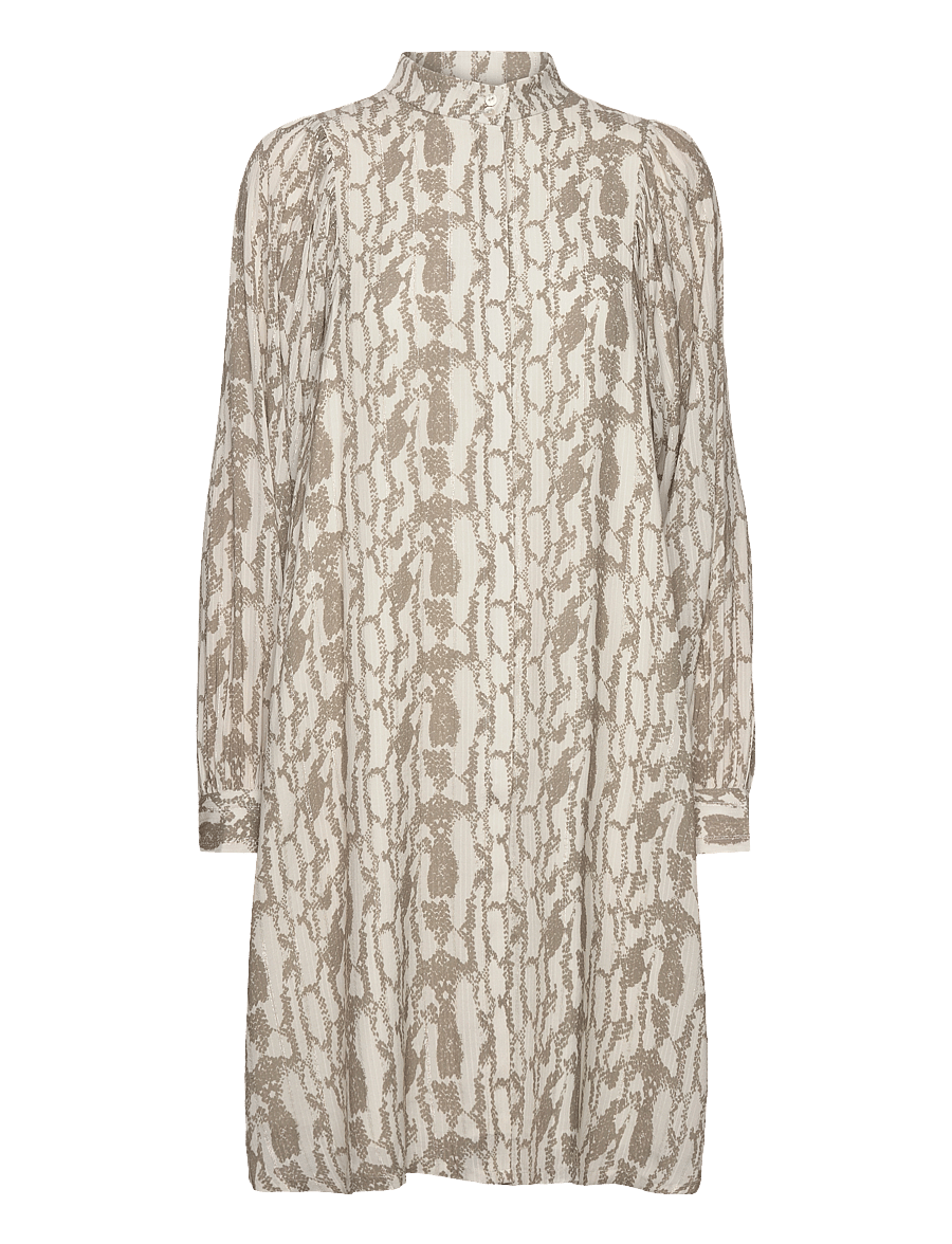 Bruuns Bazaar - BarbareaBBPhilina dress - skjortekjoler - khaki snake print - 1