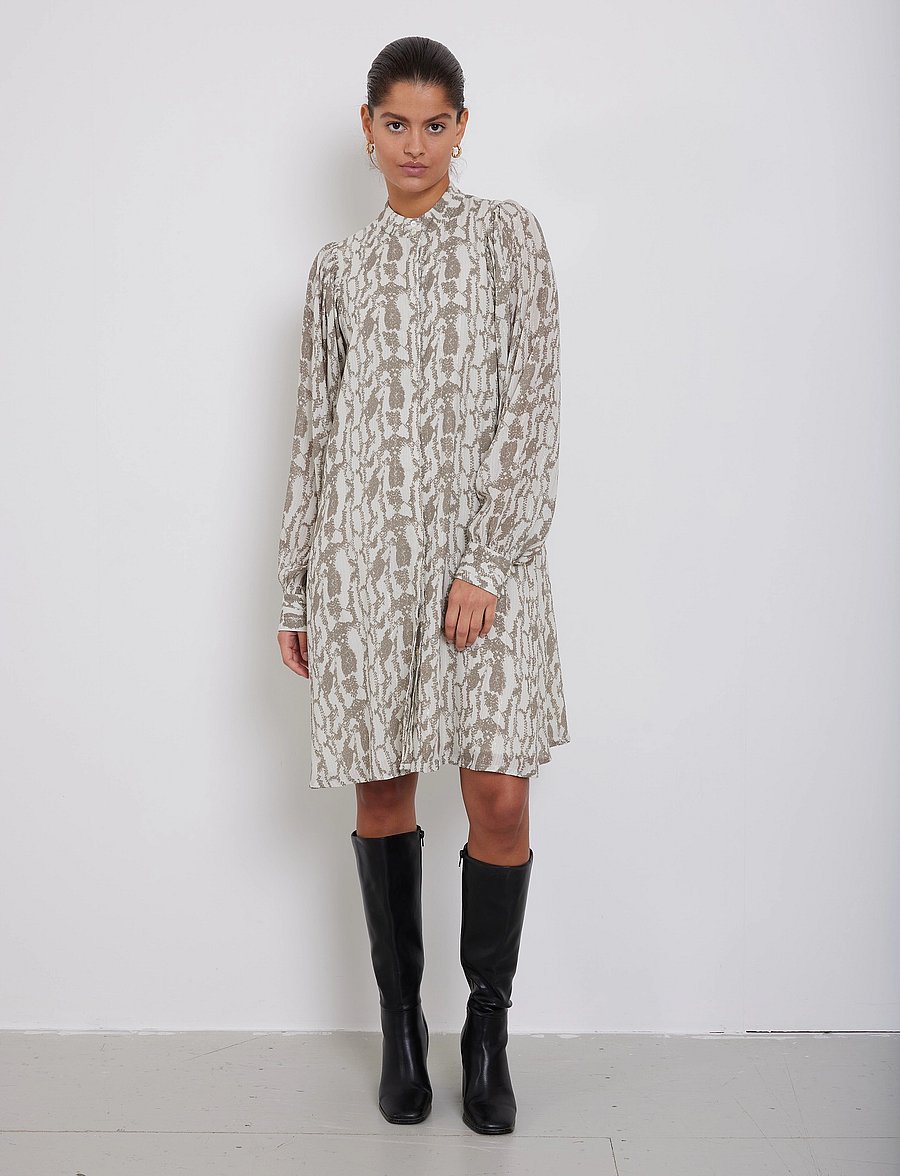 Bruuns Bazaar - BarbareaBBPhilina dress - skjortekjoler - khaki snake print - 0