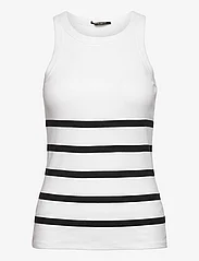 Bruuns Bazaar - KatyBBRib Stribed Tank top - hihattomat topit - white w. black stripe - 1