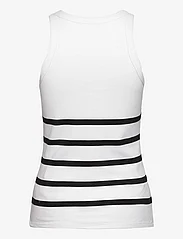 Bruuns Bazaar - KatyBBRib Stribed Tank top - hihattomat topit - white w. black stripe - 2