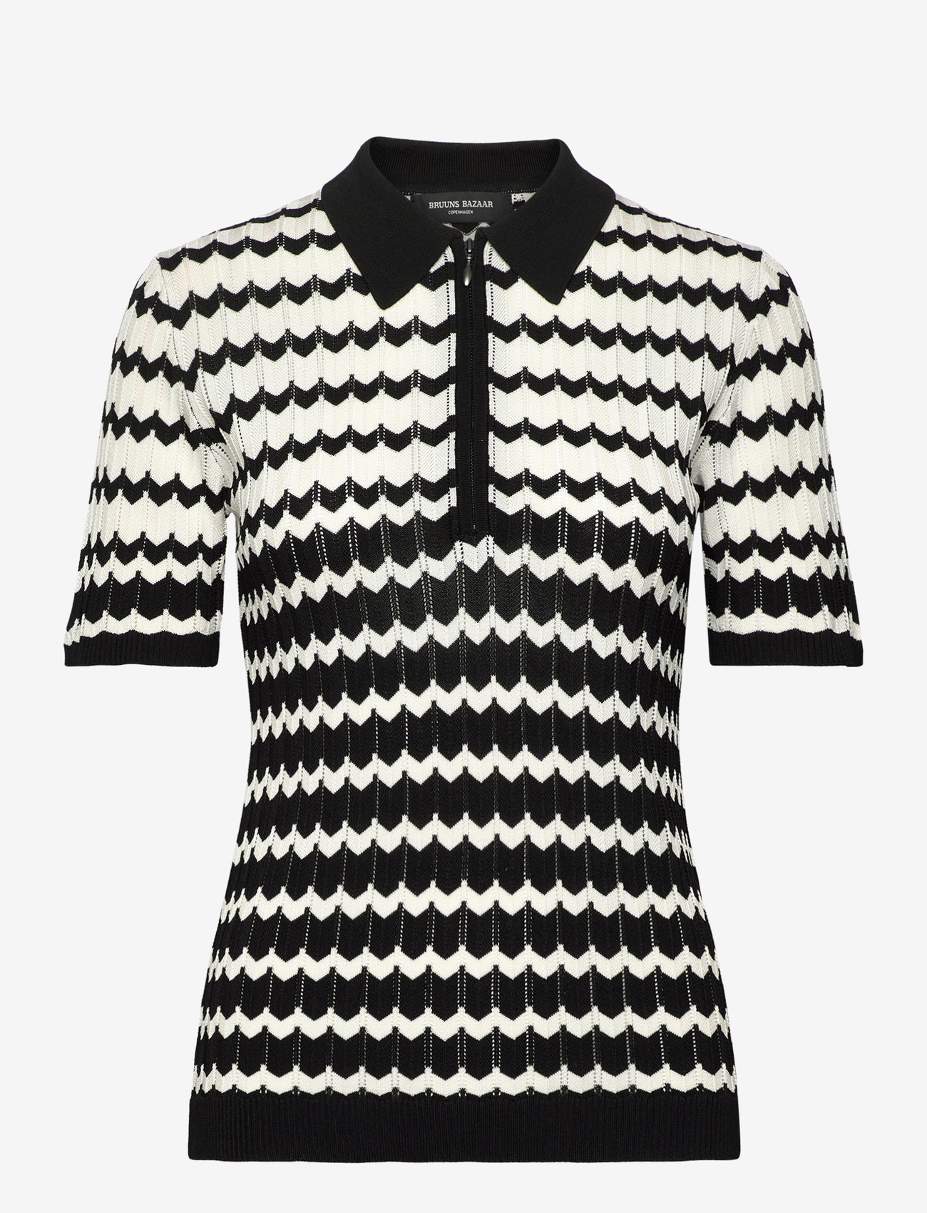 Bruuns Bazaar - RiversBBKatalin knit polo - striktrøjer - white cream/black - 1