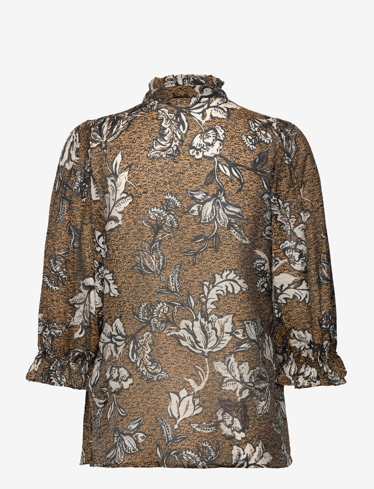 Bruuns Bazaar - DuscleBBMorea blouse - kurzämlige blusen - brown flower print - 1