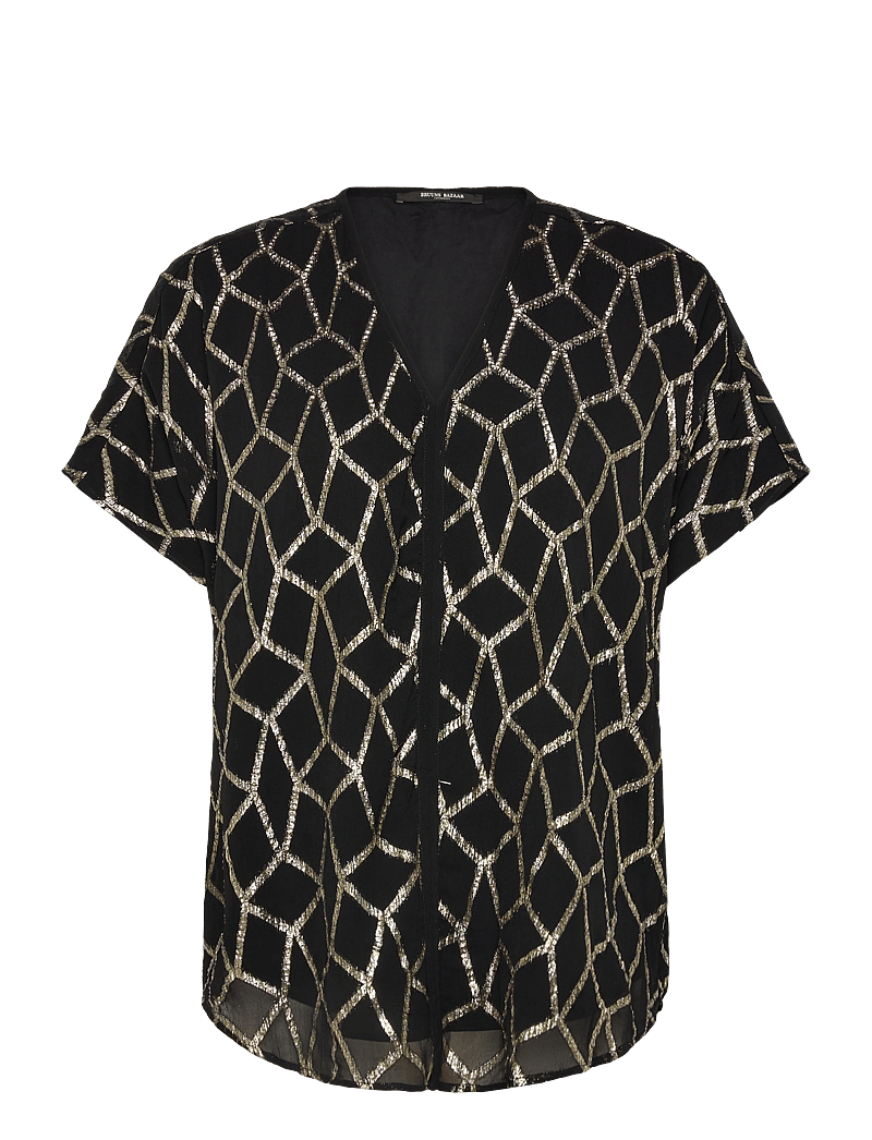 Bruuns Bazaar - ScomeBBPhinas blouse - kurzämlige blusen - black - 0