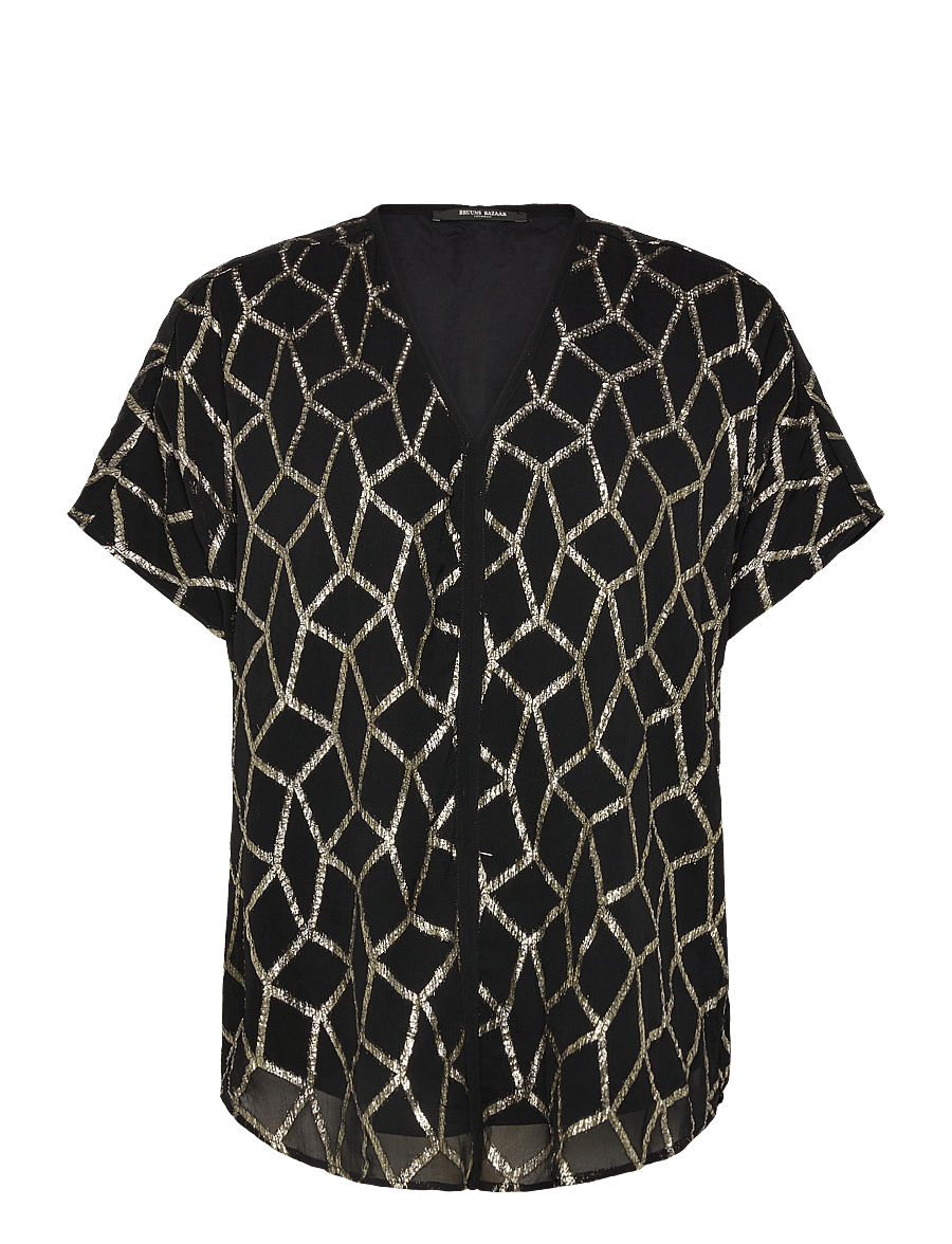 Bruuns Bazaar - ScomeBBPhinas blouse - kurzärmelige blusen - black - 0