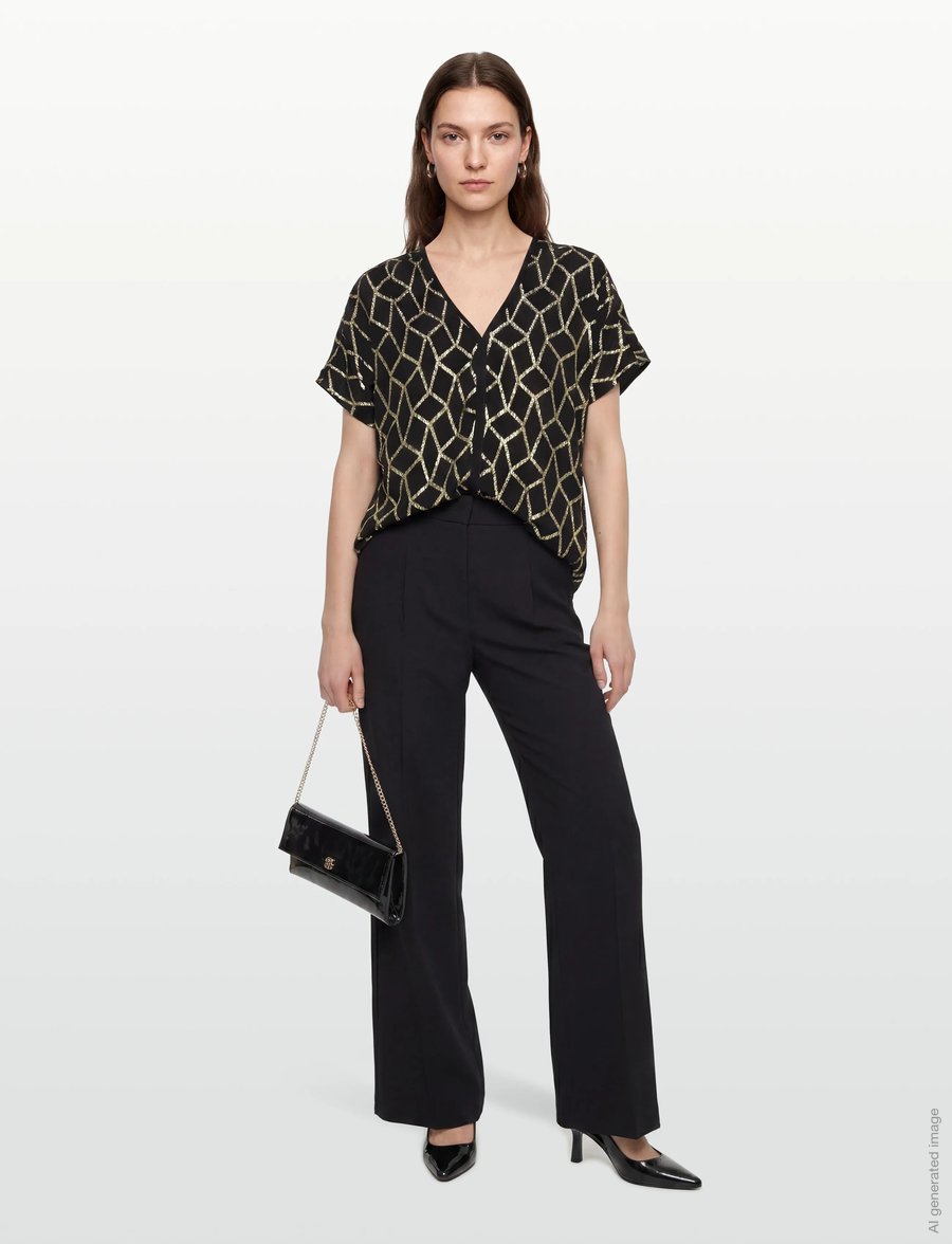 Bruuns Bazaar - ScomeBBPhinas blouse - kurzärmelige blusen - black - 0