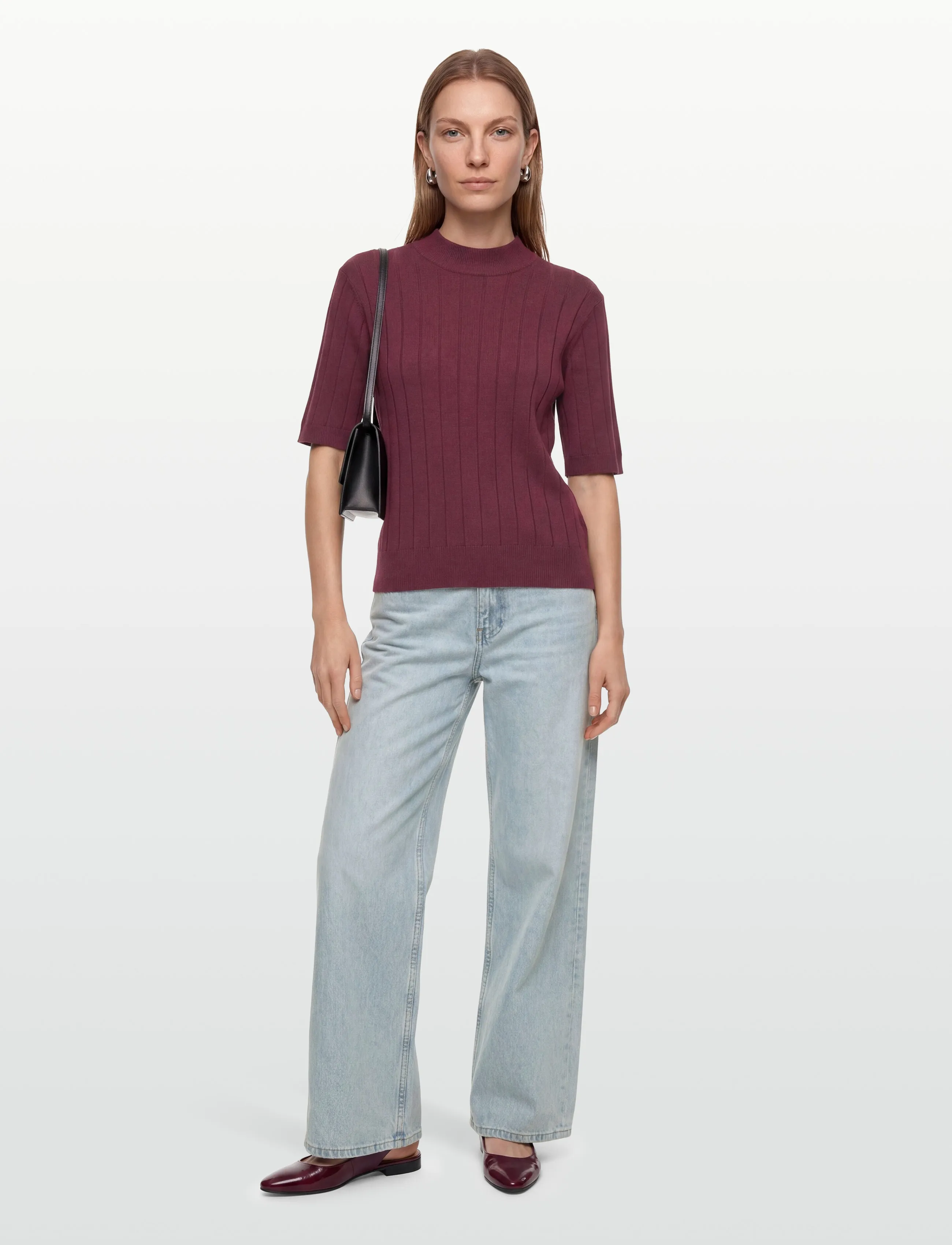 Bruuns Bazaar AnemoneBBGlady knit - T-shirts & Toppar - BORDEAUX / burgundy