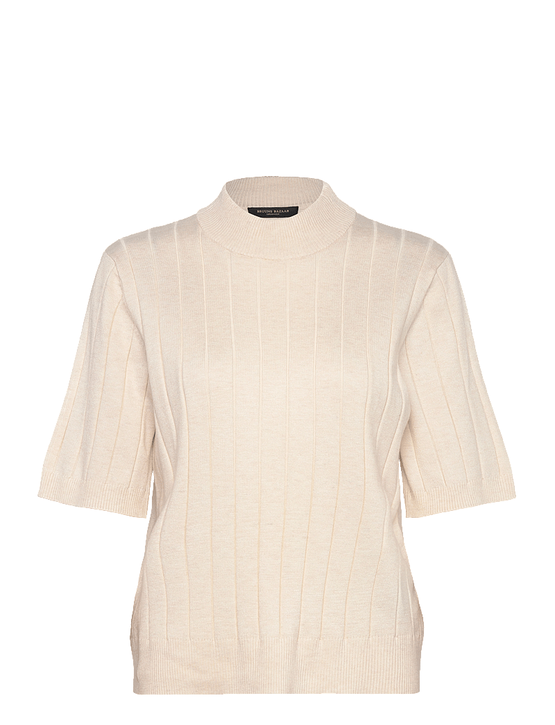 Bruuns Bazaar - AnemoneBBGlady knit - megztiniai su aukšta apykakle - white cream melange - 0