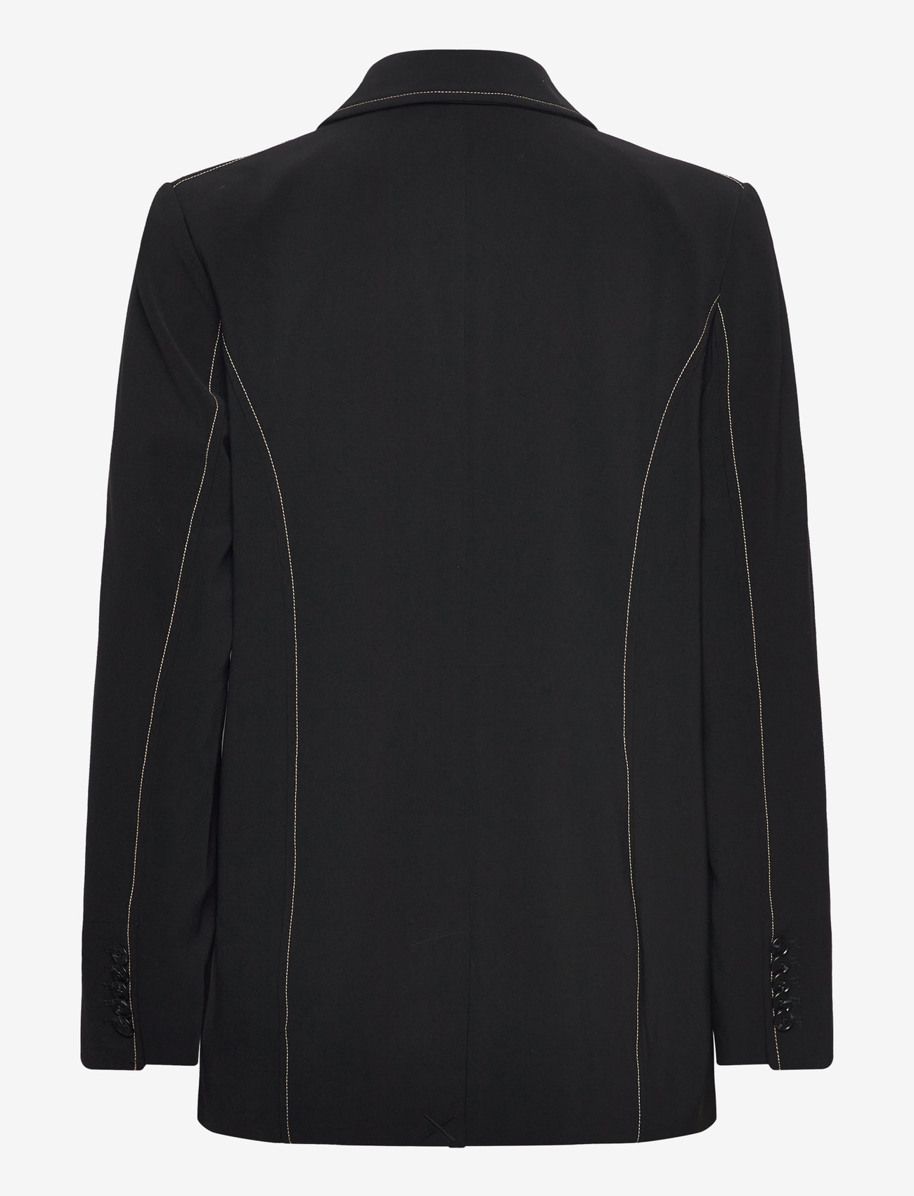 Bruuns Bazaar - BrassicaBBStitch blazer - dobbeltradede blazere - black with white stitches - 1